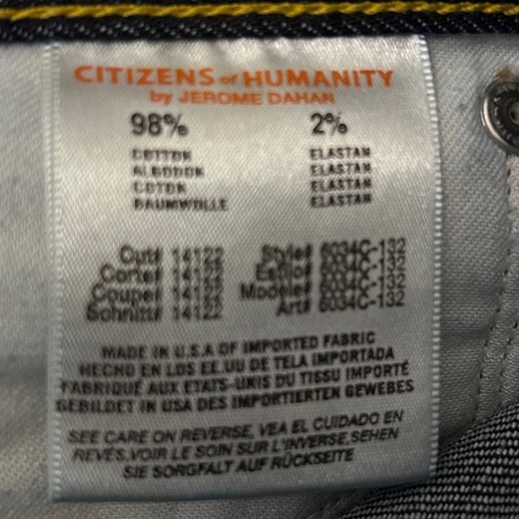 Citizen of Humanity Core Jeans Men's Size 32x28 Dark Wash Button Fly Straight - Picture 12 of 12